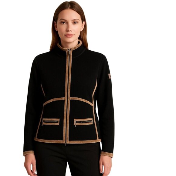 Bogner Full Zip Velvet Piping Zip Pockets Logo Jacket Size M/L - Picture 1 of 8